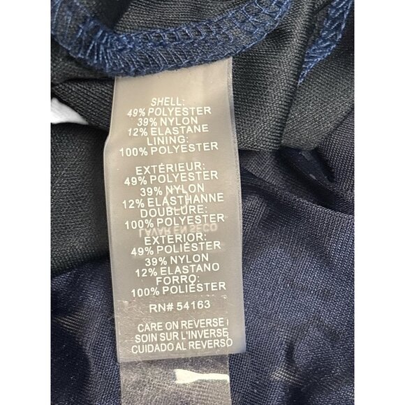 Tommy Hilfiger Navy Velvet Dress Size 6 With Floral Pattern Long Sleeves & - Picture 6 of 9